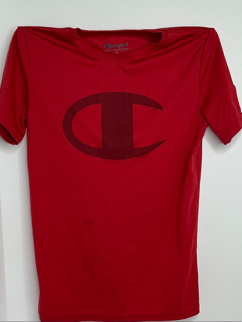Champion Kids Red Short Sleeve Tee with Tonal Logo